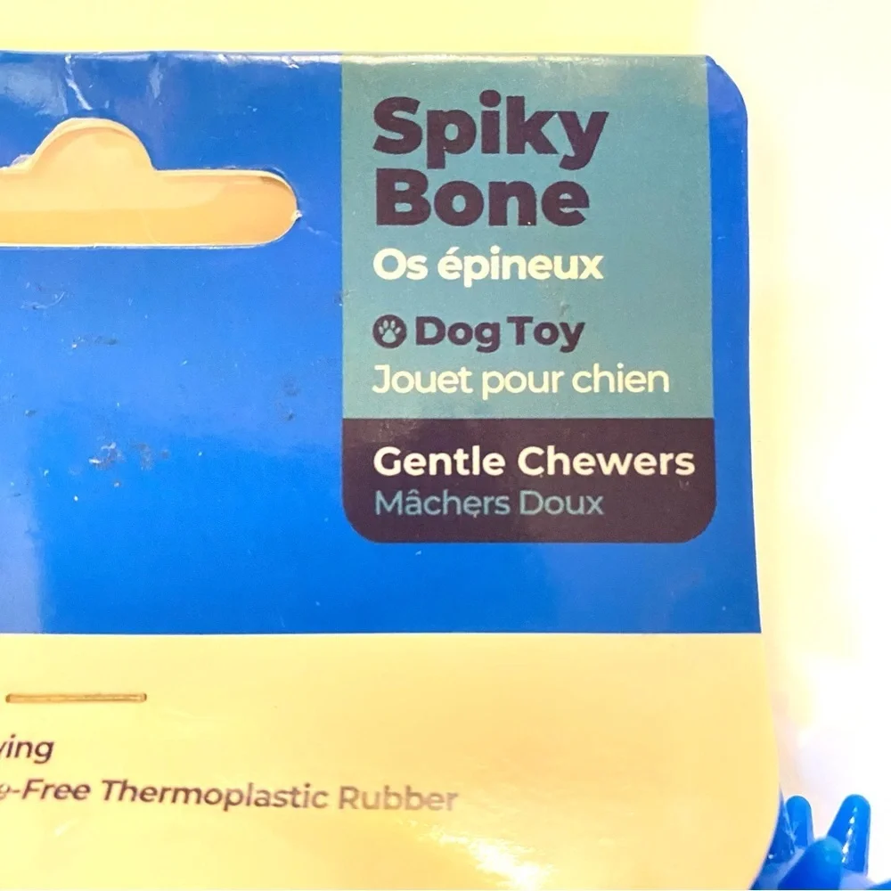 Blue Spiky Bone Dog Toy - Picture 2 of 6
